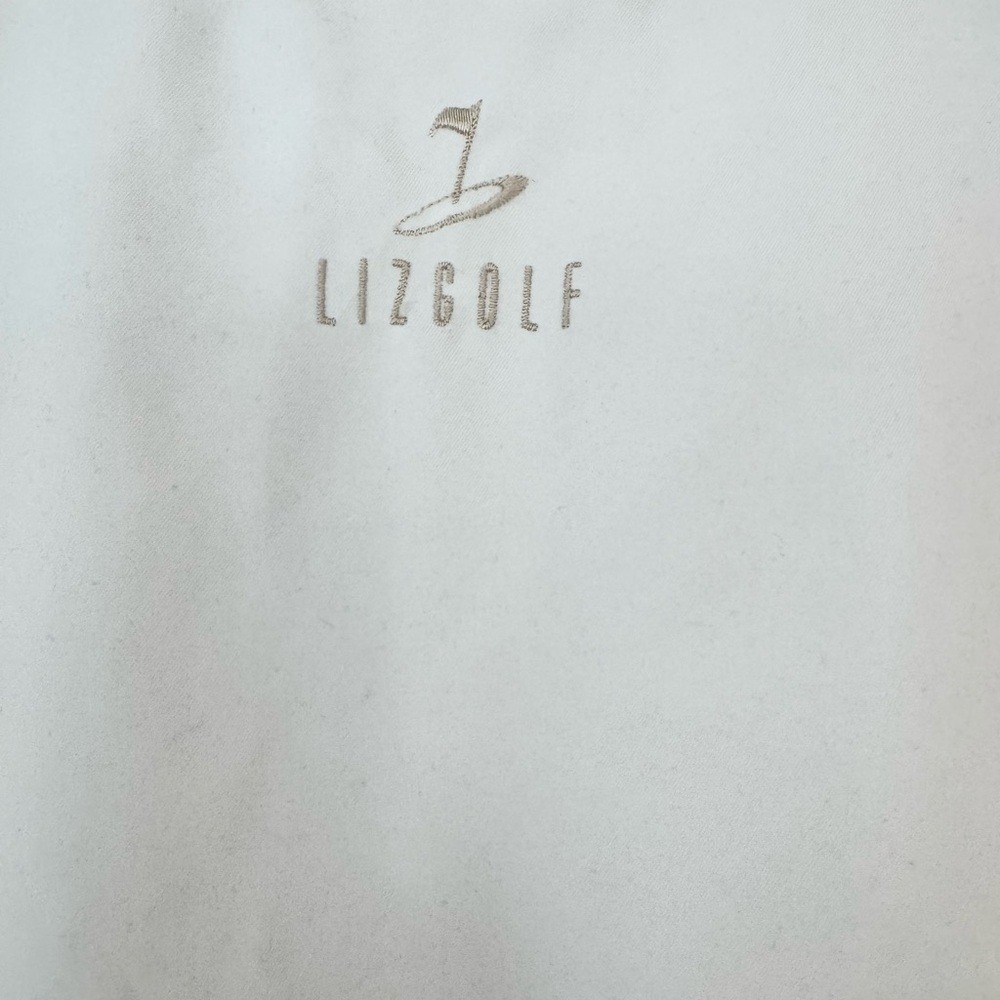 Liz Claiborne LizGolf White V-Neck Windbreaker Pullover Mesh Lined Womens Medium - Picture 3 of 8